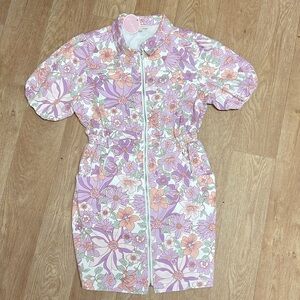 New Skies Are Blue Retro Collard Mini Dress